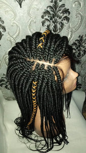 Senegalese box braids 2x4 closure Wig