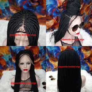 Box braids lace frontal wig