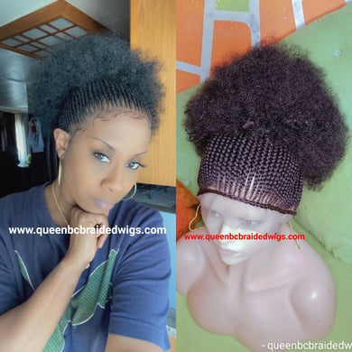 Updo cornrow with puff