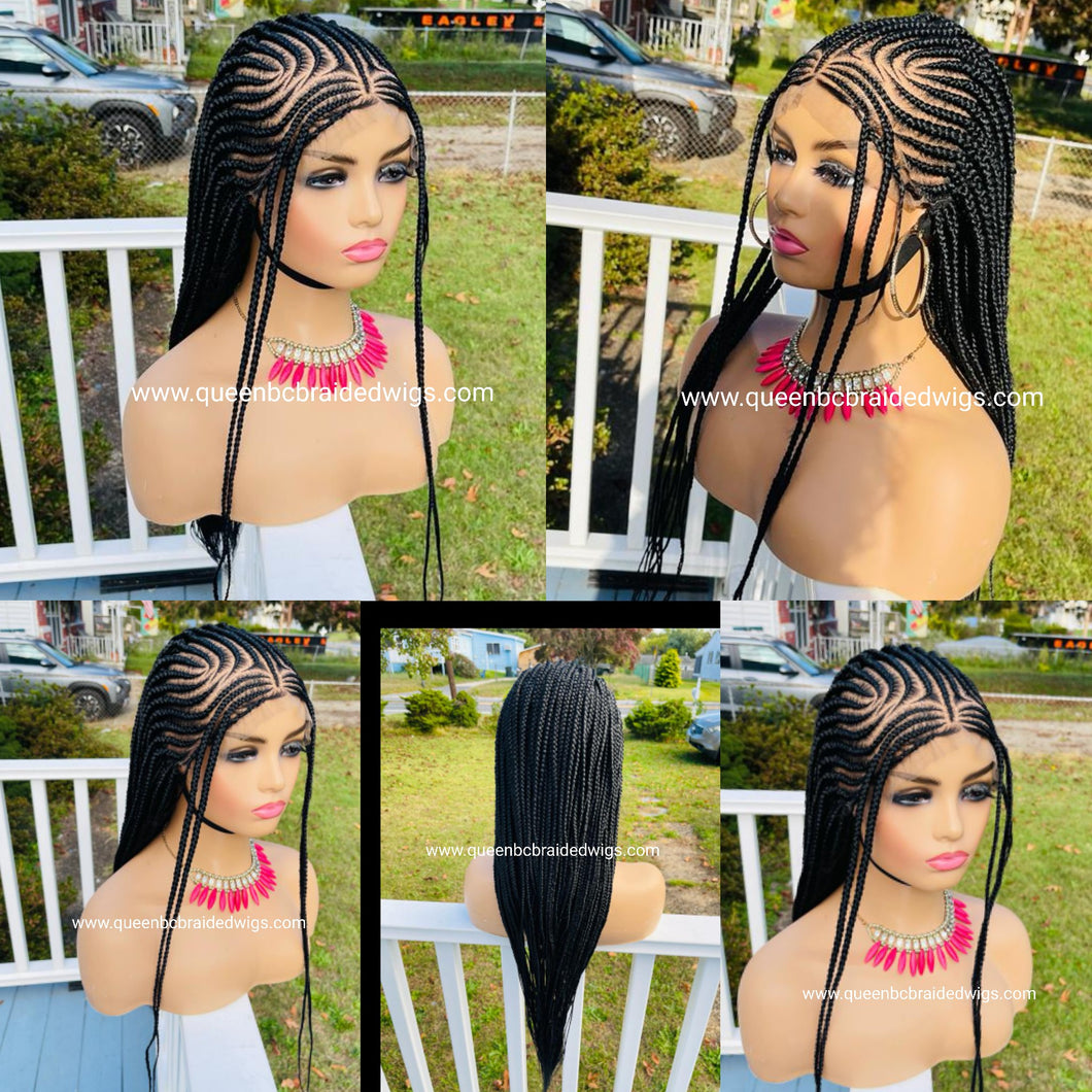 New Ready to ship 13x6 lace cornrow Wig