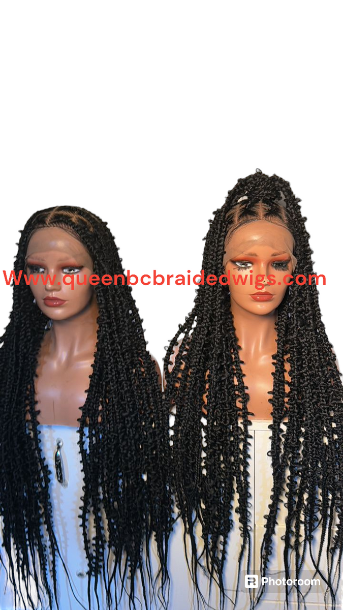 Distressed boxbraids full lace wig – Queenbc braided wigs