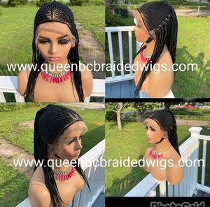 Ready to ship Tribal ponytail single braids full lace wig