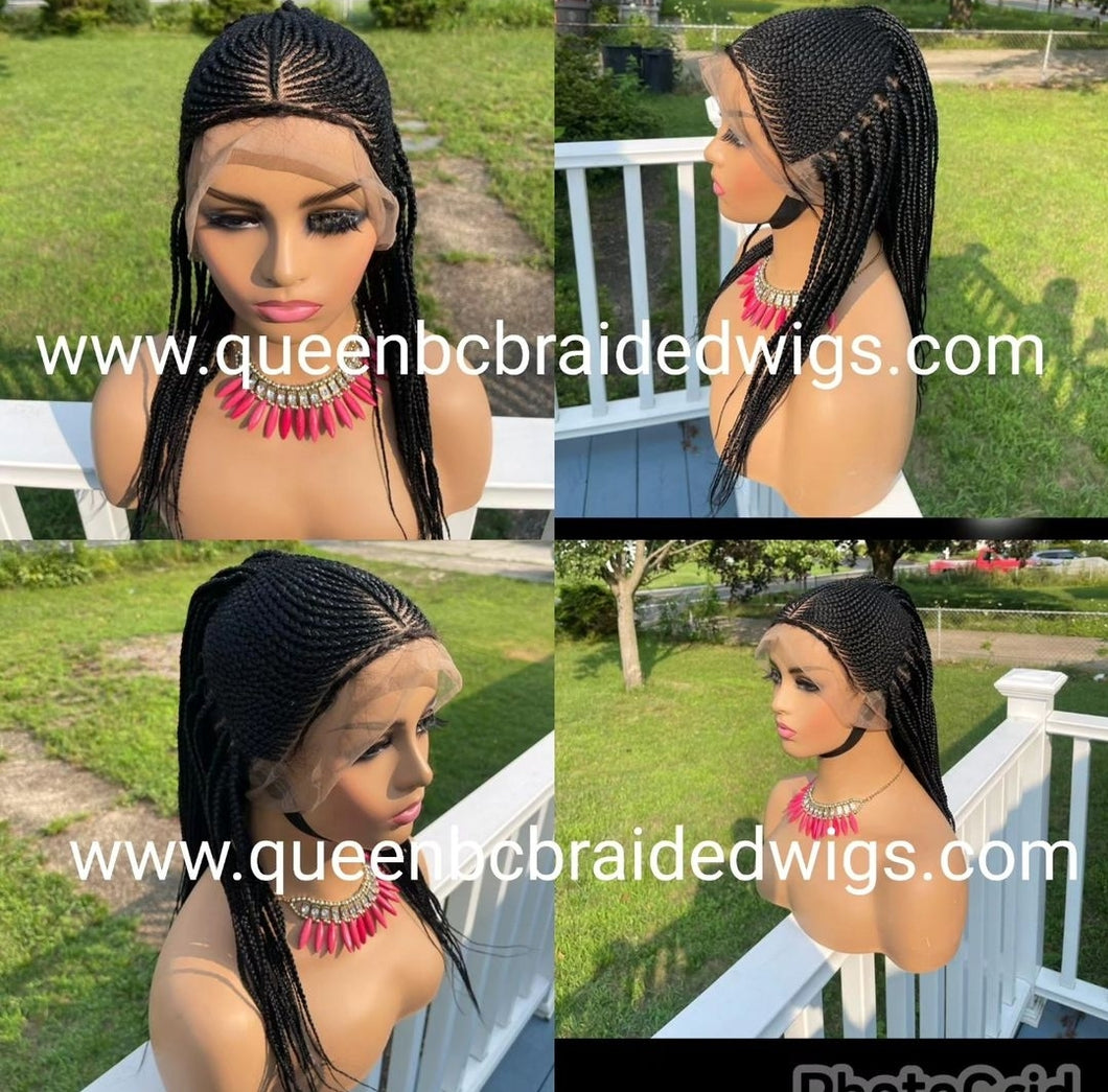 Ready to ship Tribal ponytail single braids full lace wig