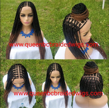 Load image into Gallery viewer, Ready to ship full lace knotless box braids wig