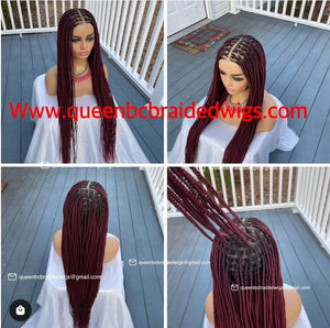 full lace knotless box braids wig