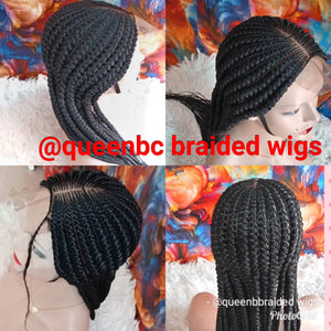 All back  braided Cornrow Wig