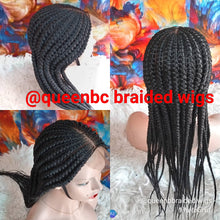 Load image into Gallery viewer, All back  braided Cornrow Wig