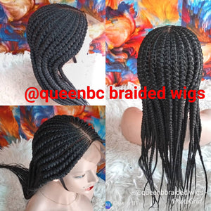 All back  braided Cornrow Wig