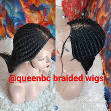 Load image into Gallery viewer, All back  braided Cornrow Wig