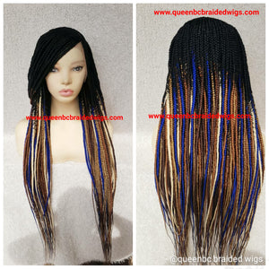 Colorful braided cornrow wig
