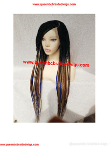 Colorful braided cornrow wig
