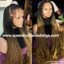 Load image into Gallery viewer, Ready to ship Curly tip lace front knotless braids