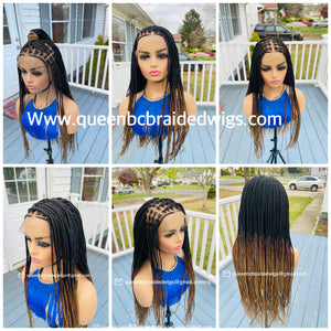 Lace front knotless braids wig