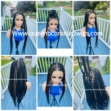 Load image into Gallery viewer, Transparent full lace knotless box braids wig