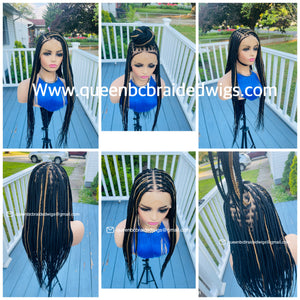 Transparent full lace knotless box braids wig
