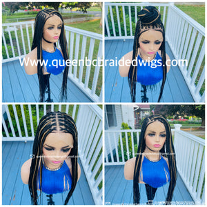 Transparent full lace knotless box braids wig