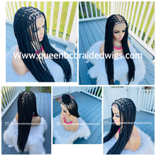 Load image into Gallery viewer, Transparent full lace knotless box braids wig