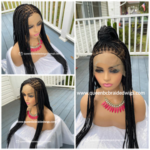 Lace front knotless braids wig